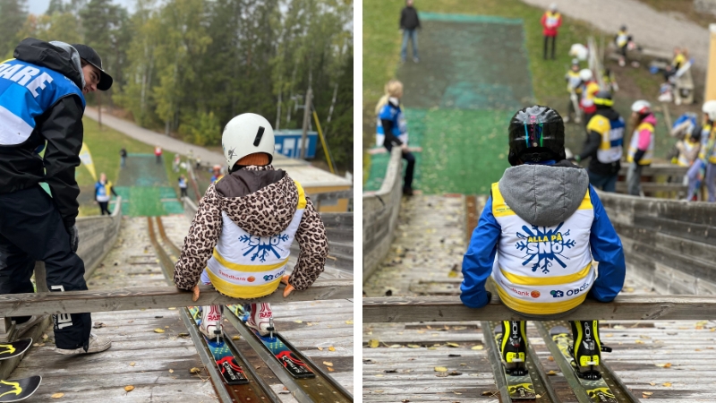 Modiga fjärdeklassare kastade sig ut i backen. Foto: SSF.
